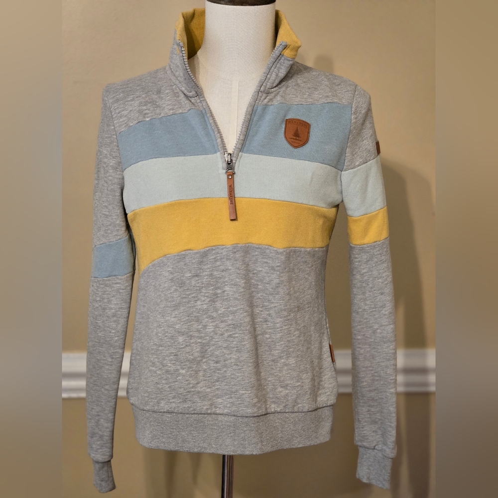 Wanakome Gray Hoodie with Brown and Yellow Accents